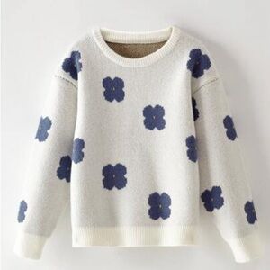 Shein Floral Patterned Oversized Sweater Size Medium